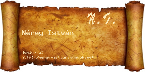 Nérey István névjegykártya